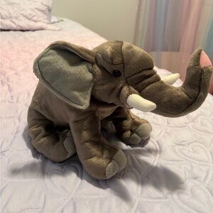 Plush Gray Elephant Stuffed Animal - Soft Cuddly Toy